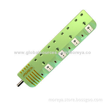 Power Strip, British Standard with 4 Outlet UK Sockets, Made in China, 100% Copper and ABS Case